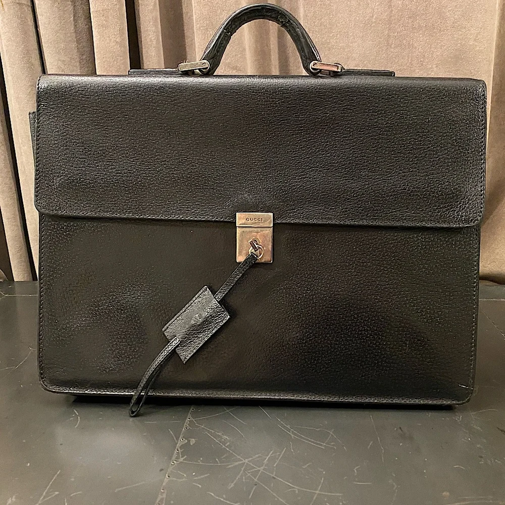 Gucci leather briefcase